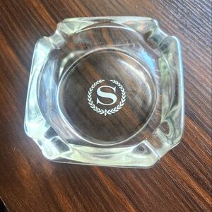 Vintage Sheraton Hotel “S” Glass Ashtray